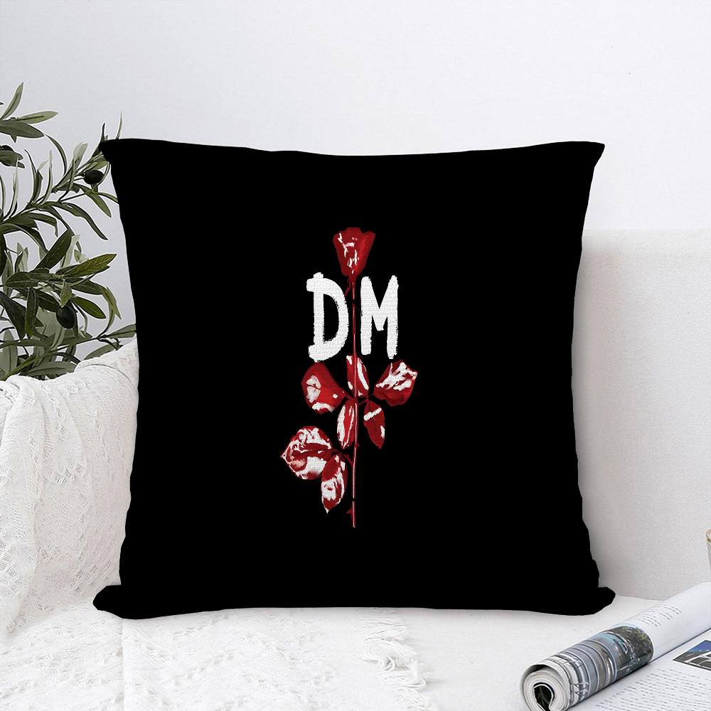 D-Depeche-Mode Kuddfodral Plyschtyg Mjukt Kuddfodral Dubbelsidig Tryck Soffkudde Kuddfodral