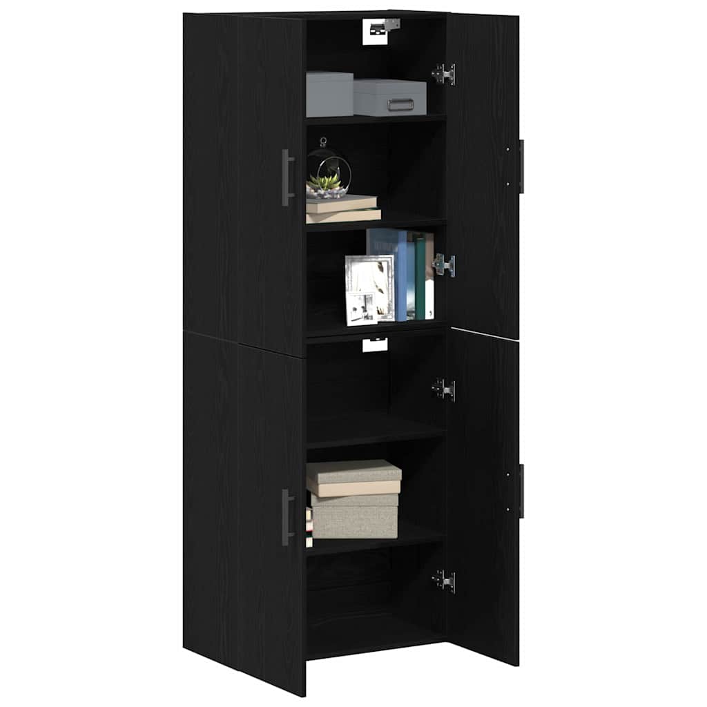 Wall Cabinet 2 pcs Black Oak Effect 69.5 x 34 x 90 cm
