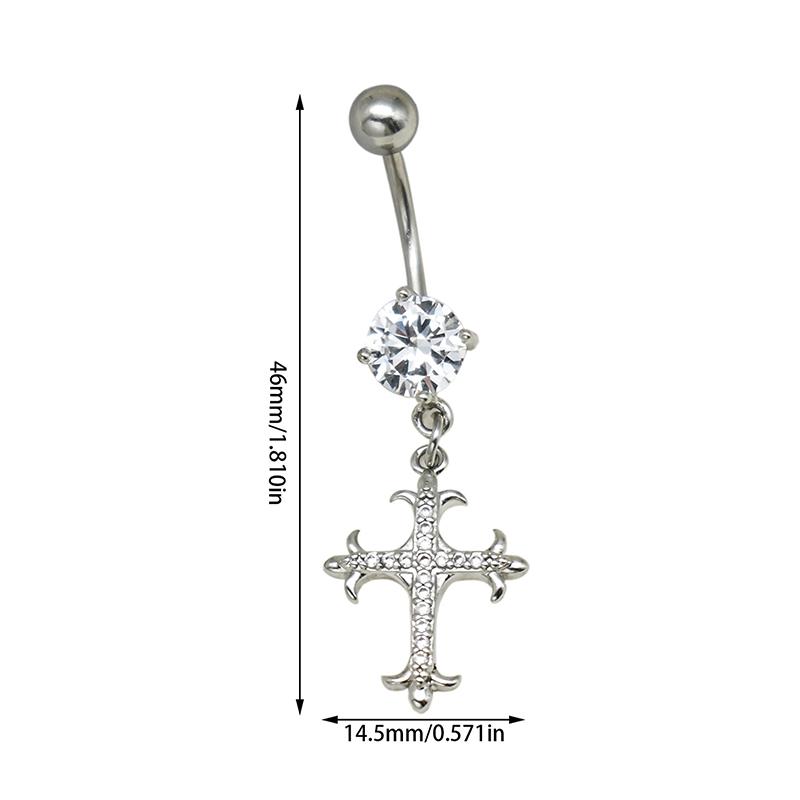 Personality Cross Pendants Navel Rings For Women Zircon Belly Button Nail Body Piercings Jewelry