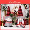 Decorative Red And Black Plaid Gnome Dolls For Stylish Christmas Home Decoration