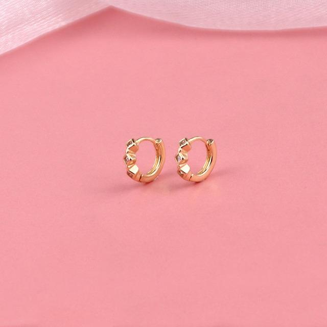 ANENJERY Små ørekroker Allsidige Zirkon Sirkelkroker Mote Smykker