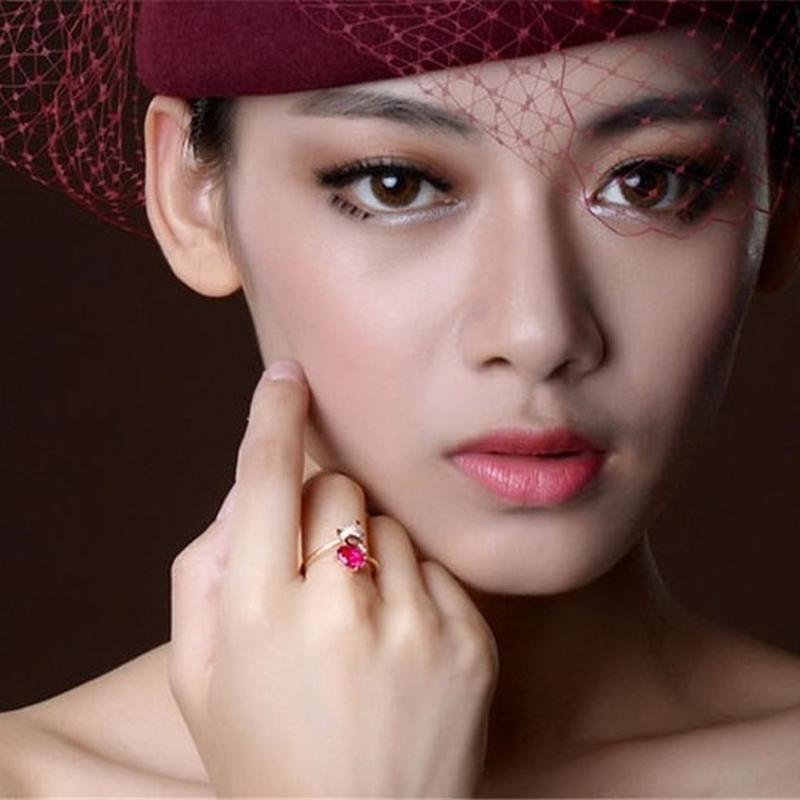 Sace Gems Klassisk kobberlegering Zircon Ring Dame Smykker Bryllupsløfte Festgave Åpen