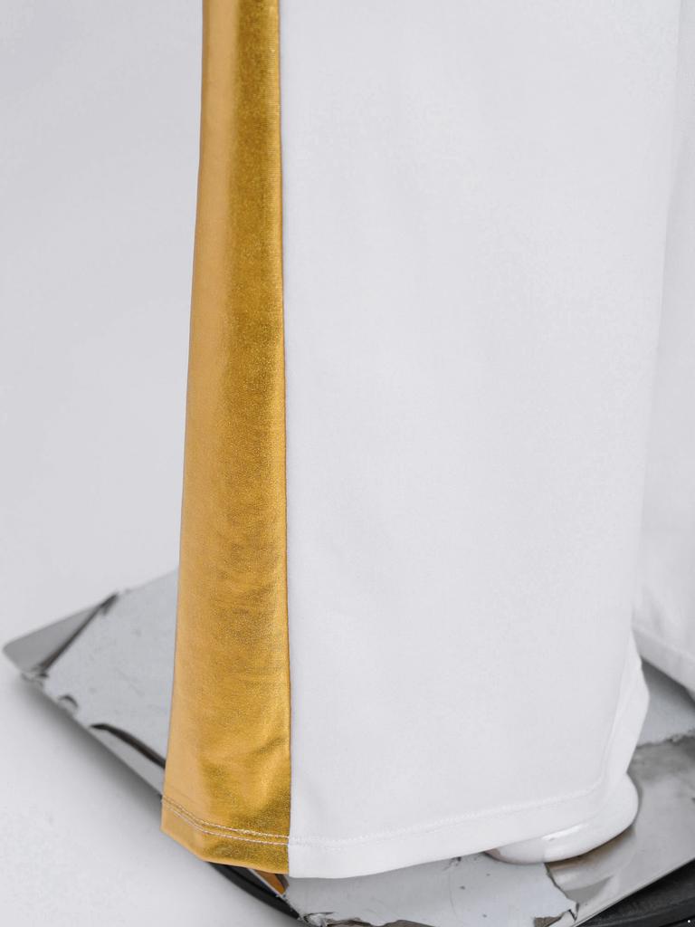 Girls Liturgical Dance Pants Metallic Patchwork Wide Leg High Waist Elastic Waistband Performance Trousers
