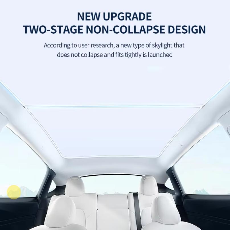 S For Tesla Model 3Y3 HighlandY Juniper Ice Cloth Buckle Shades For Glass Roof Front & Rear Sunroof Skylight Sunshade