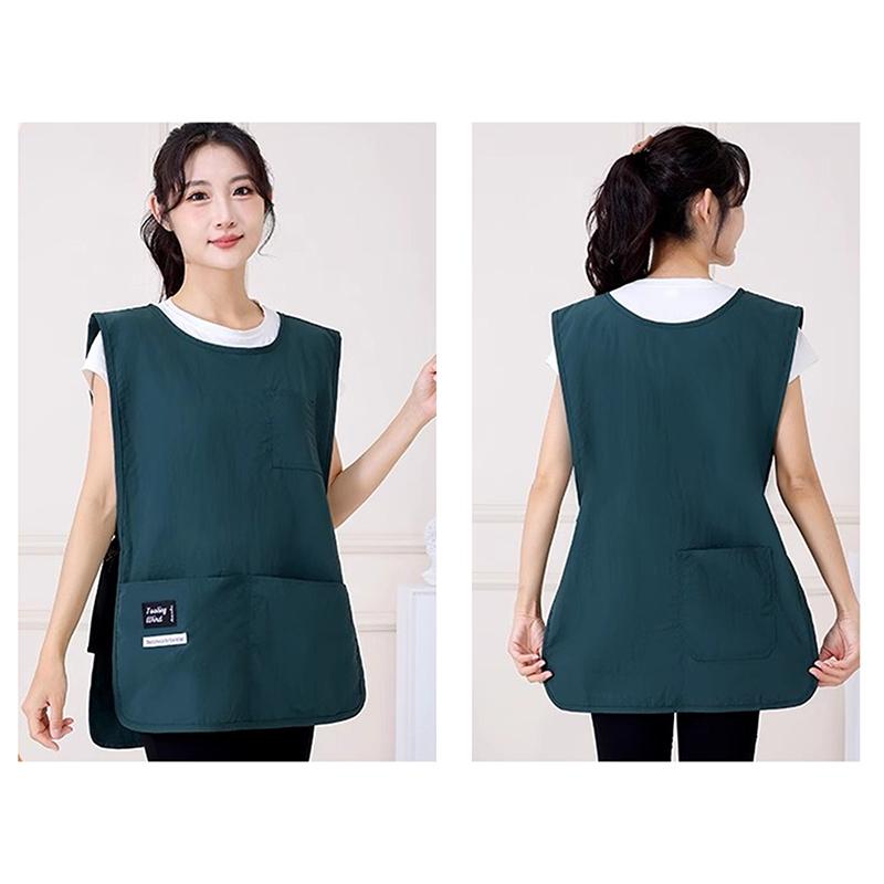 Tablier Gilet Style Japonais Récent Avec Multiples Poches Mâle Femelle Serveur Vêtements de Travail Bretelles Épaules Élargies Réglables Tablier