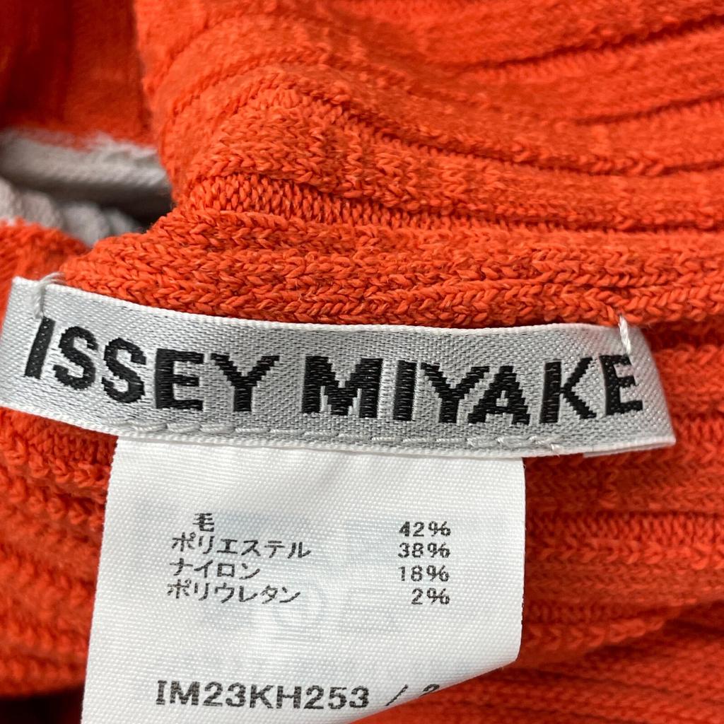 ISSEY MIYAKE Orange x Grey IM23KH253 Wool Blend Pleated Sleeveless One Piece dress 2 Orange x grayUsed