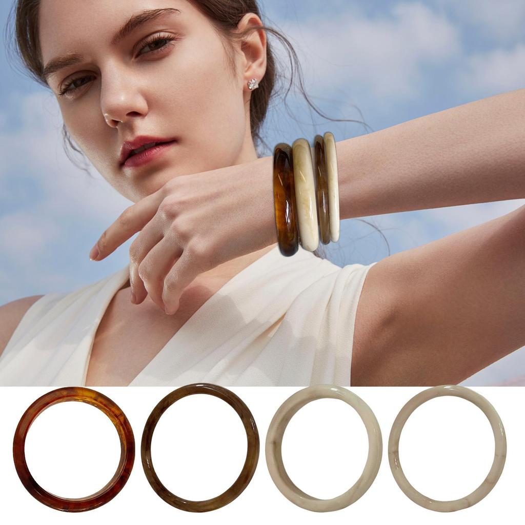 4 szt. Bransoletka w osobowym zimnym stylu, damska, minimalistyczna, szykowna, akrylowa, z wzorem marmuru, retro, na co dzień, randki, spotkania