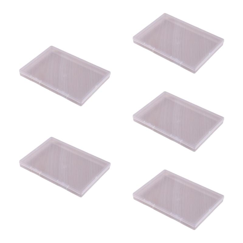Pack Of 5 Clear Flat Plastic Storage Boxes for Organizing Beads Tools Letter and Papers Transparent Organizers Case