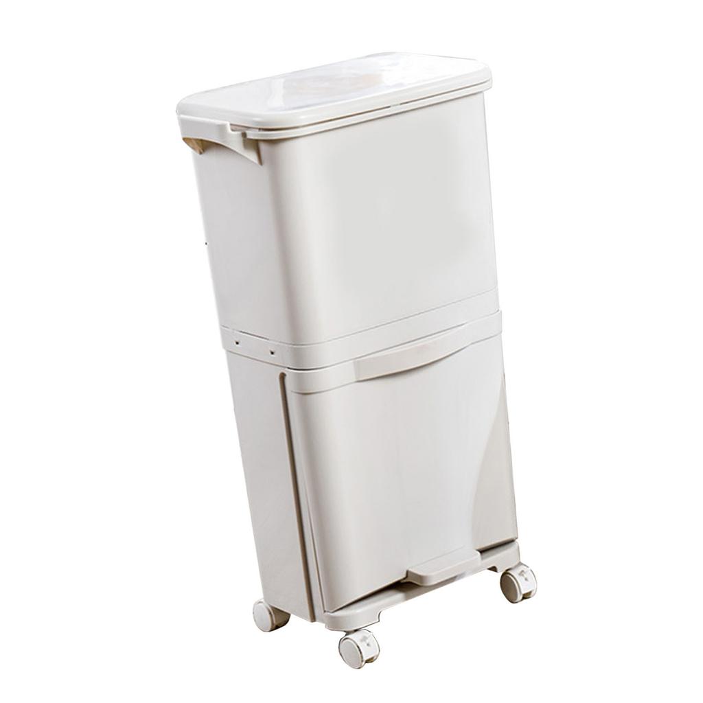 Dry Wet Sorting Garbage Cans Large Capacity Movable Heightened Dry Wet Classification Trash Can for