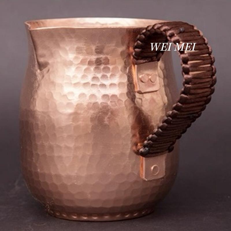 Tazza da Caffè in Rame Puro Vintage da 800 ml, Martellata Fatta a Mano Spessa Tazza da Acqua per la Colazione, Tazza da Tè con Manico Stoviglie