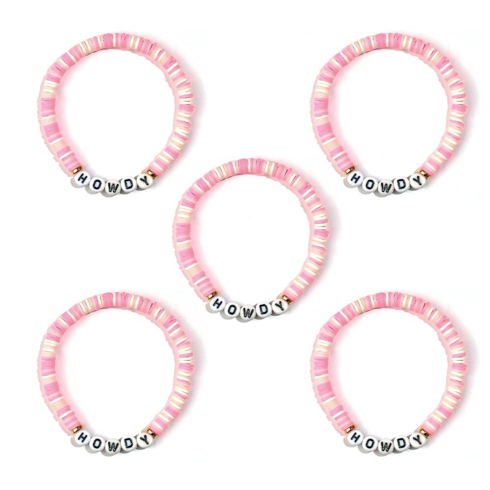 Soft pottery letter bracelet gold bead spacer acrylic letter bead soft pottery bracelet