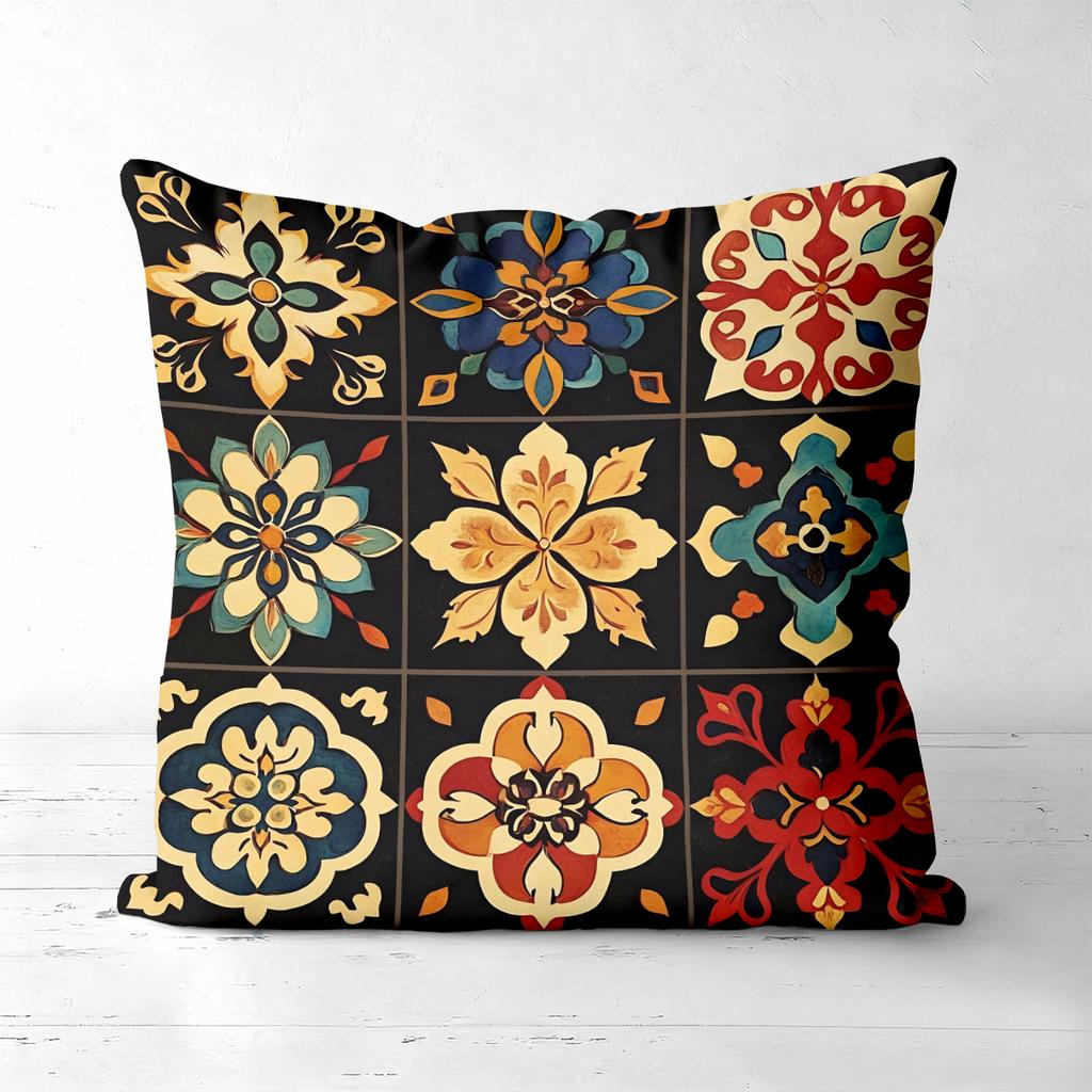 Colorful Floral Patterned Throw Pillows for Home Decor Polyester pillowcase, sofa decorative cushion cov Headboard Pillow