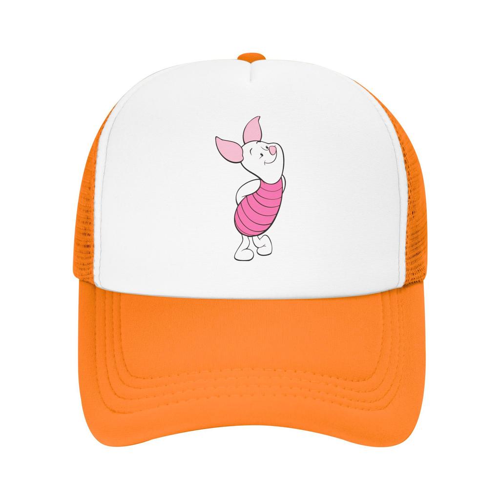 Winnie the Pooh piglet Outfits Mesh Trucker Hat Unisex Breathable pink pig Mesh-back Sun Caps Casual Adjustbale