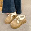 Retro Thick-soled Velvet Cotton Shoes for Women's New Winter Warm Student Hairy Edge Shoes for Women