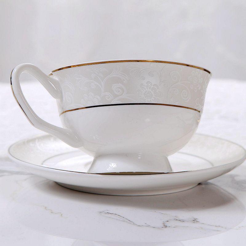 Ceramic Coffee Mug European Court Gold Plated Tea Cup Saucer Set Milk Mug  Afternoon Tea Cup Girlfriend Gathering Birthday Party