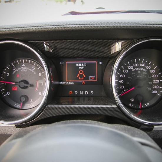 4x Front Dashboard Panel Strip Trim Frame for Ford Mustang 2015-18 Carbon Fiber