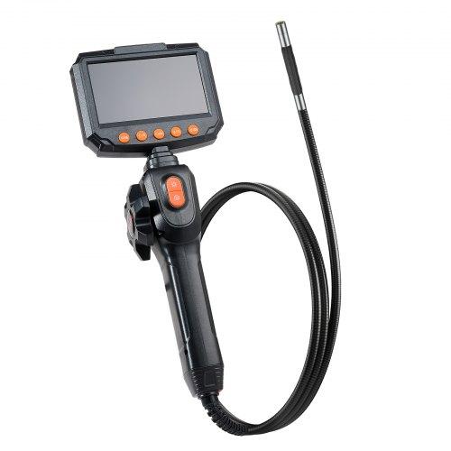 VEVOR Articulating Borescope Camera with Light, Two-Way Articulated Endoscope, 6.2mm Slim Lens, 4.3" IPS Screen, 8X Zoom
