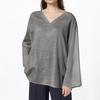 Women's Casual Loose Fashion Long Sleeve Cotton Linen Color Retro V-neck Pullover Shirt