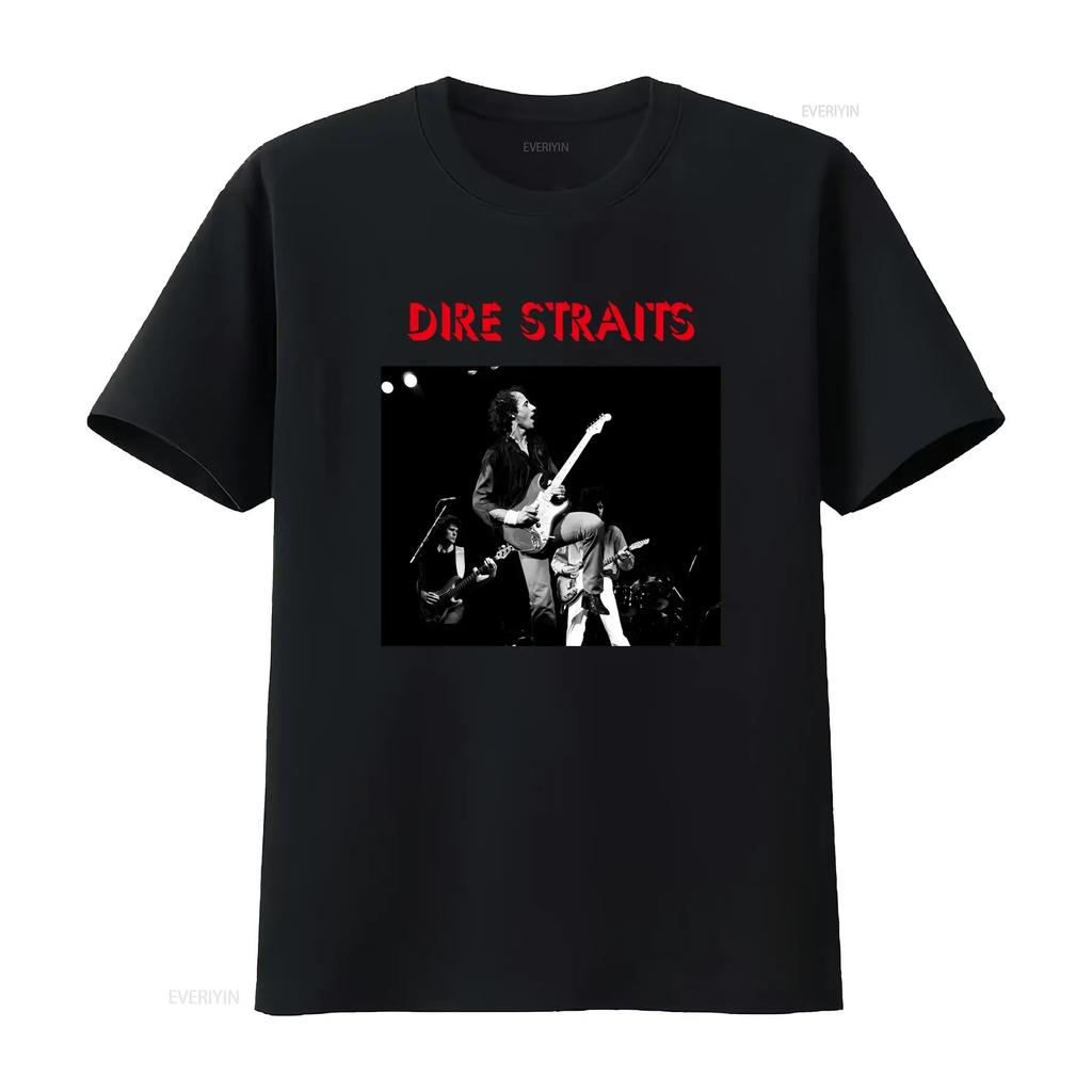 Dire Straits Live Rock Band T Shirt David Mark Knopfler John Illsley Pick Withers Members Design Vintage Washed Streetwear