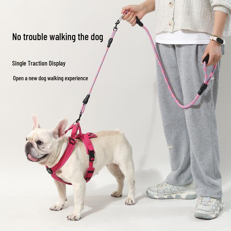 Double Dog Leash for Medium Dogs - Two-Headed Traction Belt