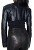 Lambskin Leather Handmade Stylish Biker Motorcycle Women Black Jacket Crop Pure Genuine