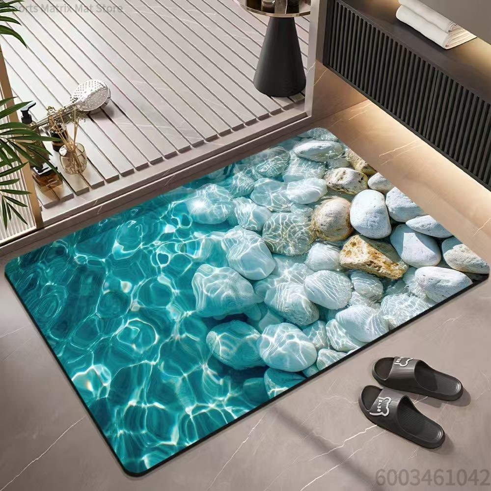 Europe Style Cobblestone Simulation Carpet Living Room Sofa Bedroom Study Kitchen Entrance Rug Non-slip 3D Effect Home Decor M