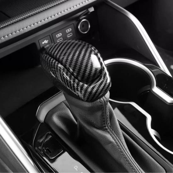 Carbon fiber Gear Shift Knob Cover Trim 2pcs For Toyota Highlander -2024