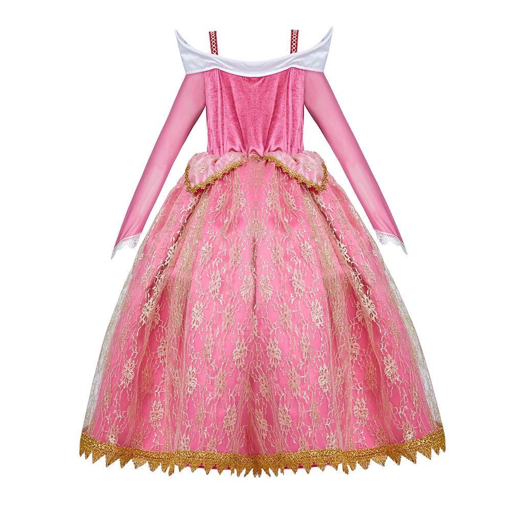 2024 Autumn/Winter Girls' A-line Princess Aurora Lace Dress