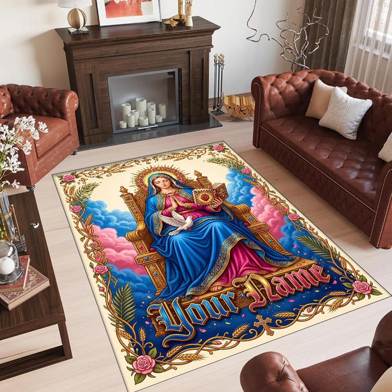 Other Similar Designs Theme Crystal Velvet Rug Personalized Custom Name Text Soft Floor Mat Home Decor