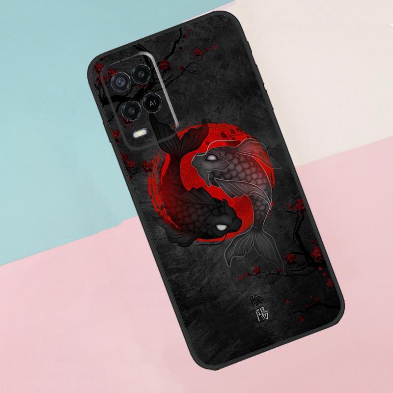 Koi Fish Yin Yang Art For Oppo A18 A38 A78 A98 A96 A58 A17 A77 A80 A40 A60 A16 A76 A74 A94 A54 A15 A57S Phone Case