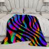 Colorful Zebra Pattern Microfiber Flannel Cover Blanket Bedroom Living Room Sofa Soft And Comfortable Home Decoration