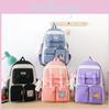 Large Capacity Cute Cartoon Student Shoulder Bag High School Girls Colorful Book Bag Breathable Urban Minimalist Style