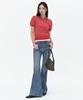 MUSINSA STANDARD WOMAN Multi-Stripe Knitted Polo Shirt [Red]