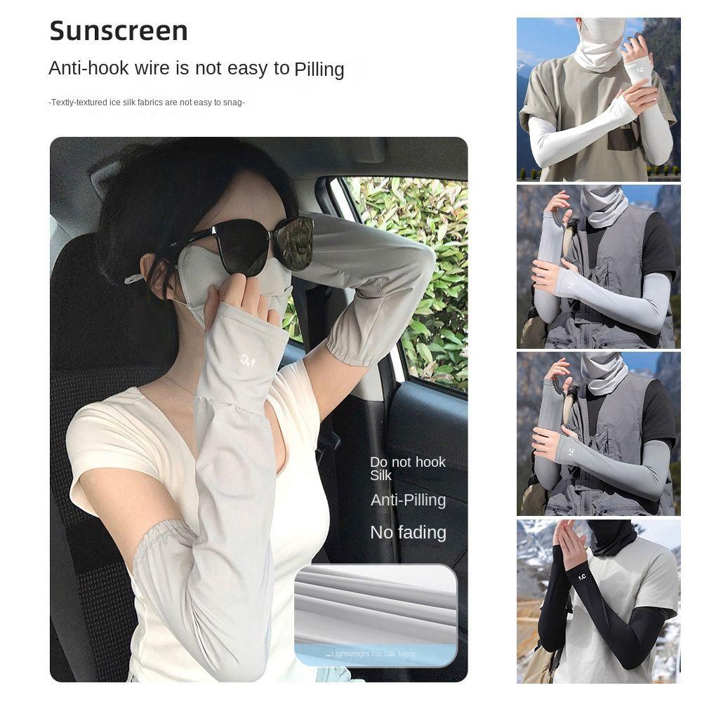UPF 50+ Sun Arm Sleeves Breathable Arm Covers Summer Ice Silk Arm Sleeves  Outdoor