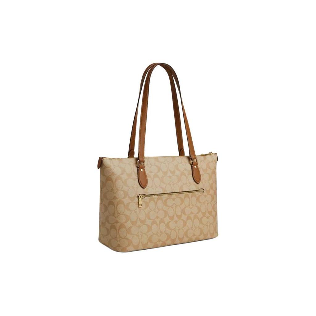 Coach Gallery 37 Striped Signature Coated Canvas Tote Bag Women tote Light-Khaki CR121-IMWQJ