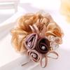 Headwear Beaded Hair Bands Flower Mesh Scrunchies Women Hair Ties Hair Rubber Bands Double Layer