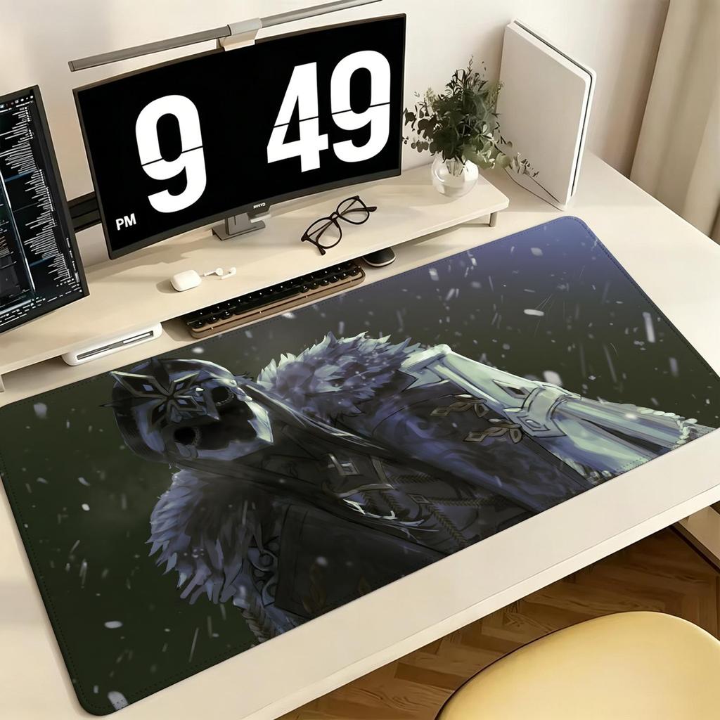 Genshin Impact Il Capitano Pro ESports Gaming-Mauspad Extra Groß Rutschfest Genähte Kante Tastatur Laptop Schreibtischmatte Für PC-Gamer
