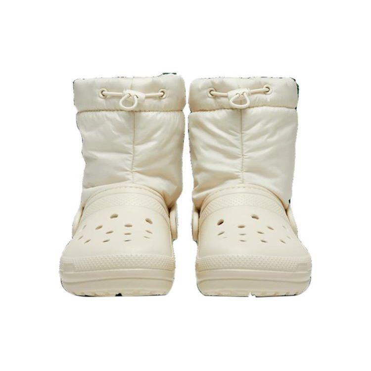 Crocs Classic Lined Slip-Resistant Durable Short Boots Unisex boots Off-White 206630-2Y2