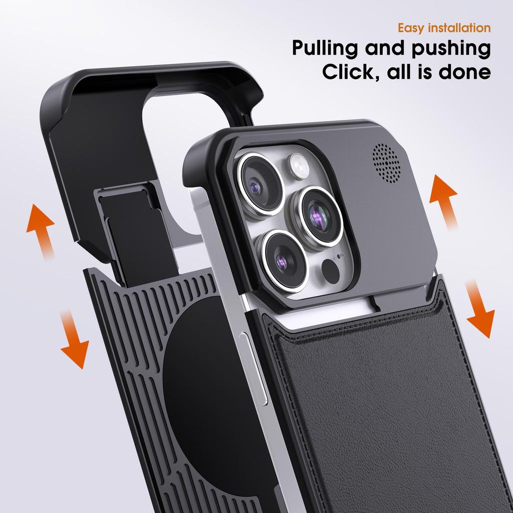 Leather & Aluminum Aromatherapy Phone Case for iPhone 15 Pro Max/iPhone 16