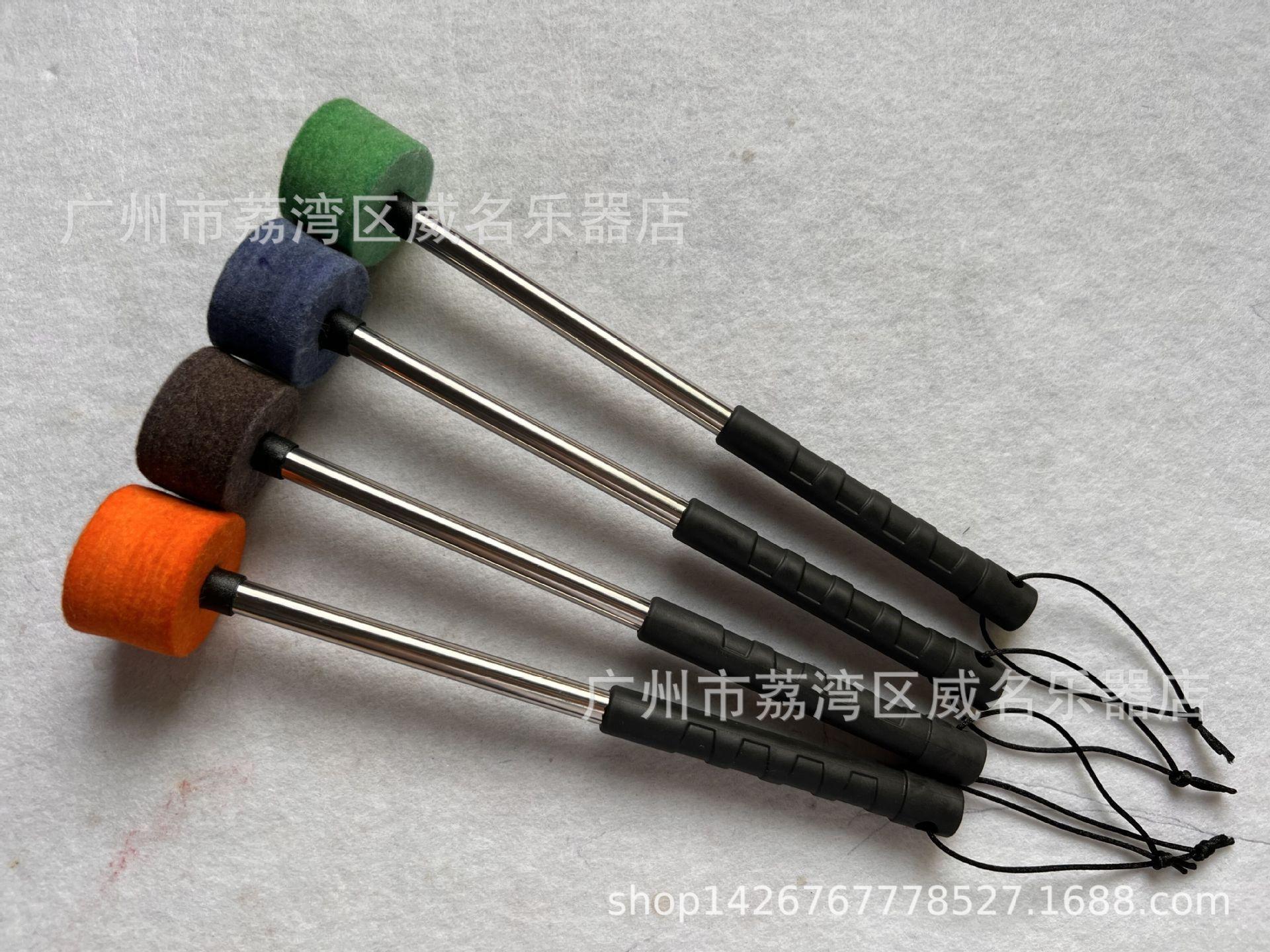 Professional Stainless Steel Bass Drum Mallet - Marching Band Drumstick (5x3.5) Head белый