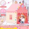 Pink Big Fairy Playhouse Designed for Girls Enjoy Tent Featuring Rug Princess Castle Tent Present Toy Designed for Toddler Long-Lasting Fabric Enjoy