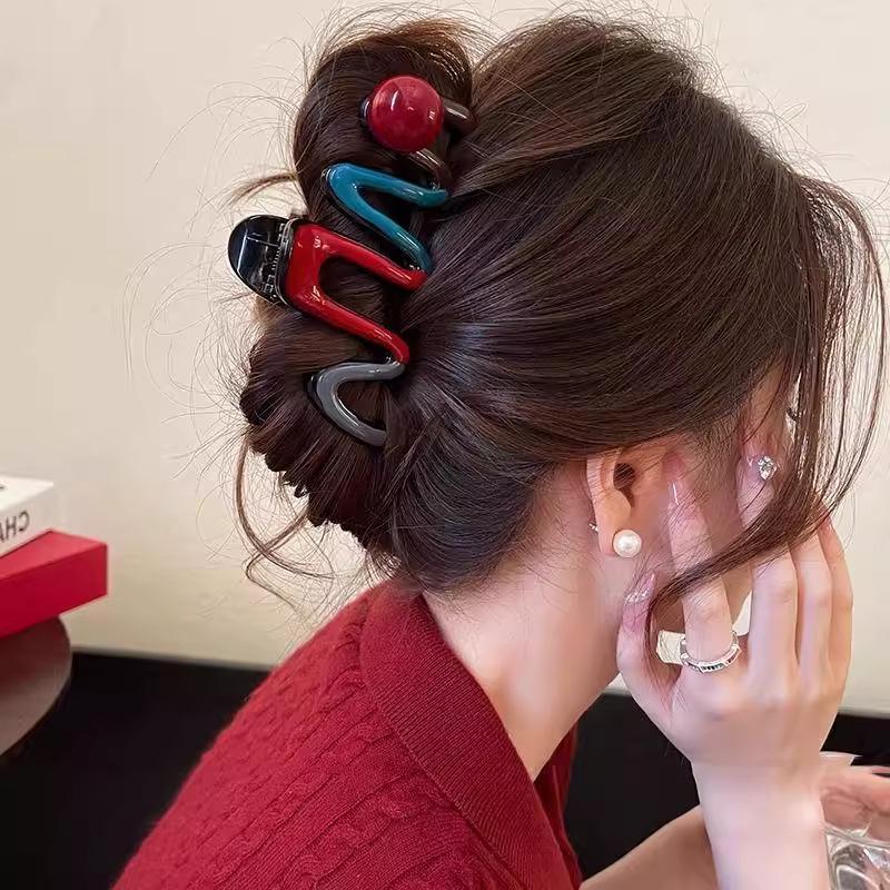 Korean Style Polka Dot Bow Shark Hair Clip - Elegant & Versatile