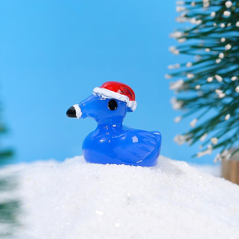 10Pcs/bag Cartoon Cute Christmas Flamingo Mini Model Micro Landscape Resin Crafts Desktop Decoration Fun DIY Decor Accessories