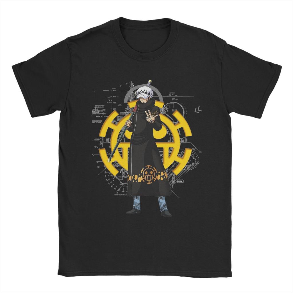 Trafalgar Law Ones Pieces T Shirts for Men 100 Cotton Funny TShirts O Neck Tee Shirt Short Sleeve Clothes Unique