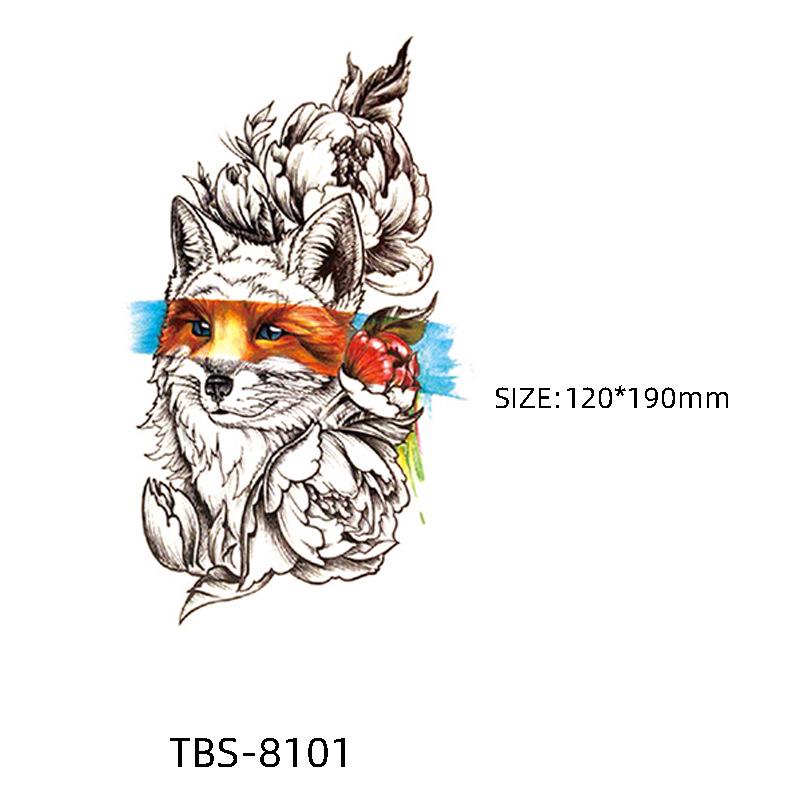 Waterproof Semi-Permanent Black & White Totem Flower Tattoo Stickers