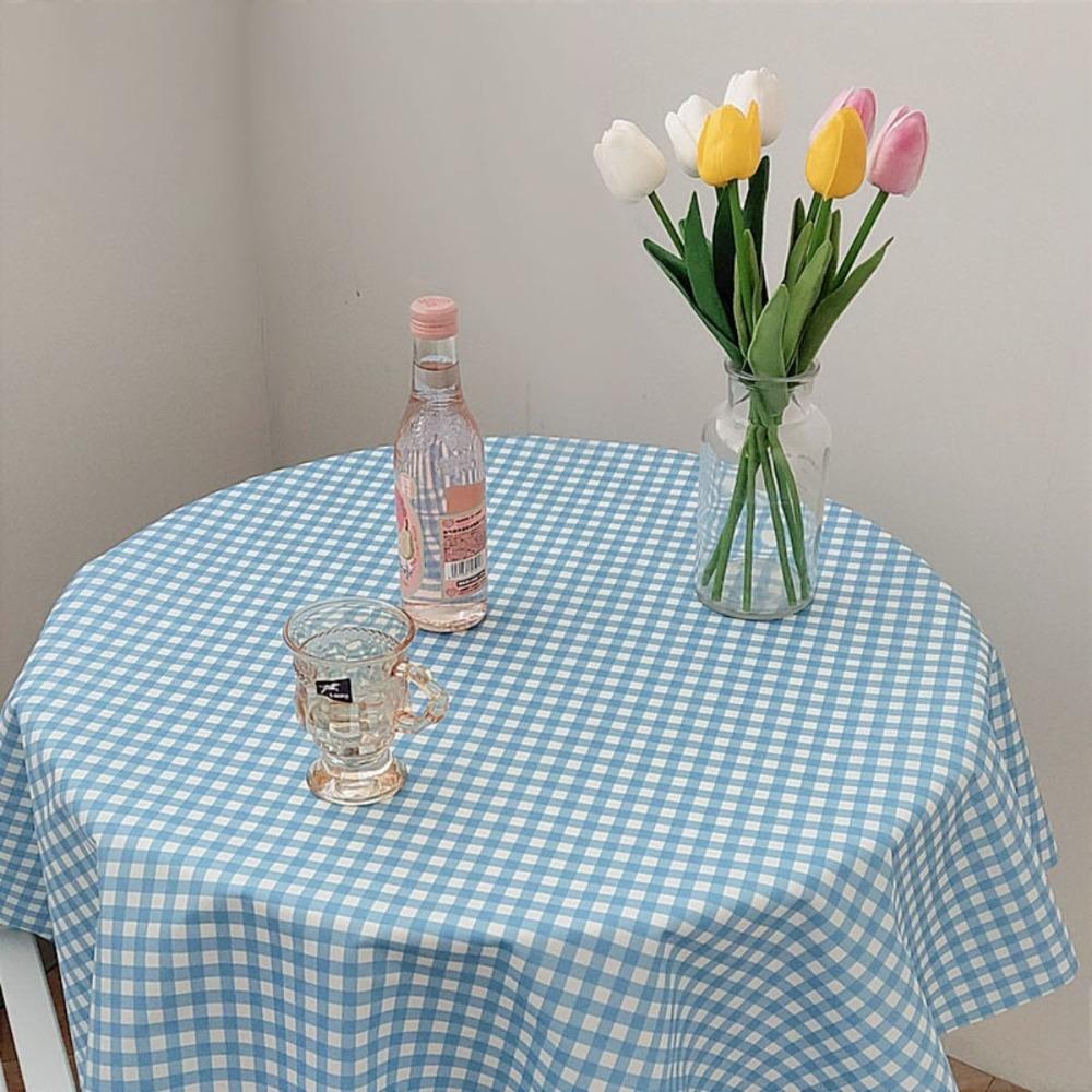 Ins Korean Plaid Tablecloth Strawberry Background Cloth Modern Desk Table Cloth