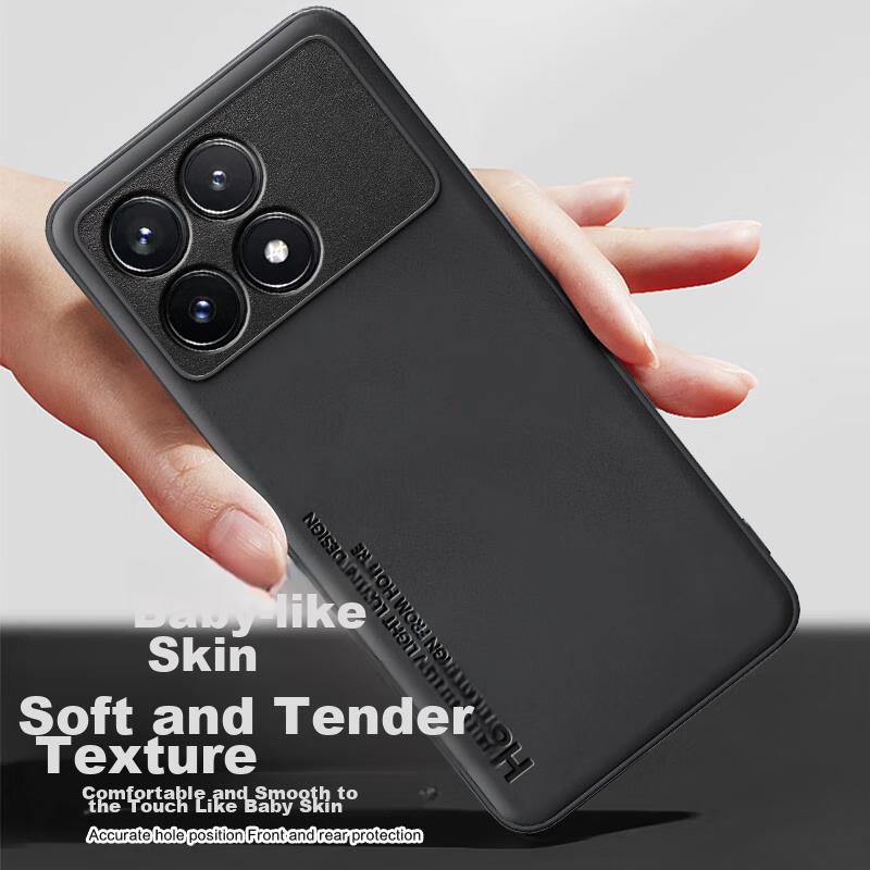 Phone Case for Redmi K70E, Xiaomi Redmi K70E Protective Cover, Upgraded Skin-Like Matte Lens Full Protection Silicone Case - Midnight Black