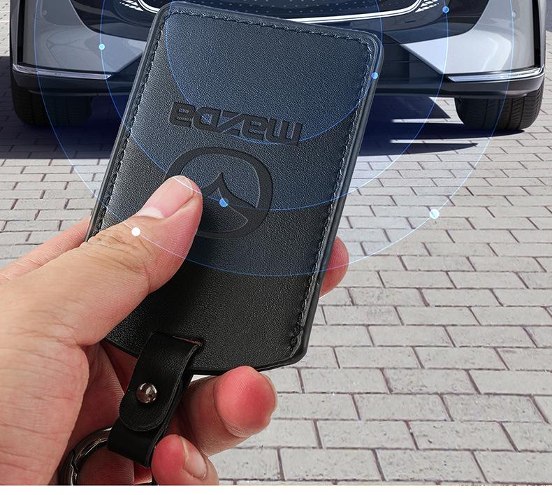 Mazda EZ6 Card Key Cover: 2025 Model, NFC Genuine Leather Protection Case, EZ-60 Buckle