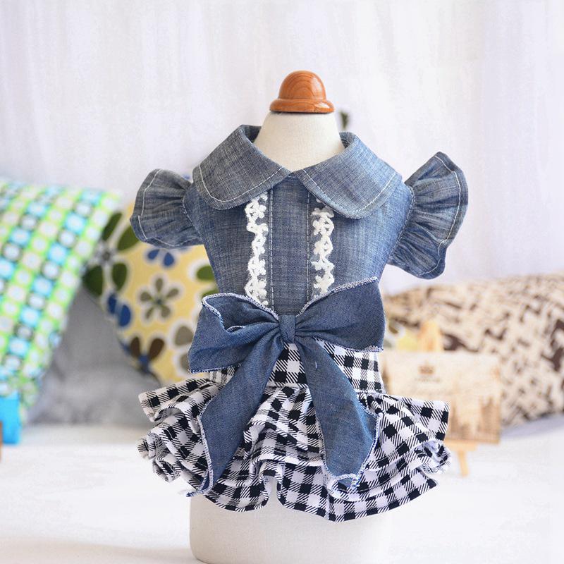Spring Pet Dog Denim Dress Jeans Skirt Dog Clothes Small Dog Dress Puppy Clothes Dog Cat Dresses Perritas Clothes Pet Supplies