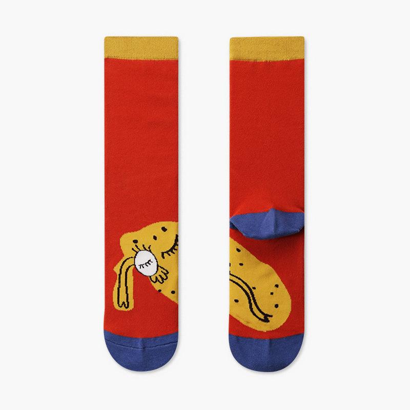 Couples Outdoor Skateboard Sox Autumn/Winter Creative Abstract Art Harajuku Hip Hop Streets Tide Sock Colorful Happy Funny Socks